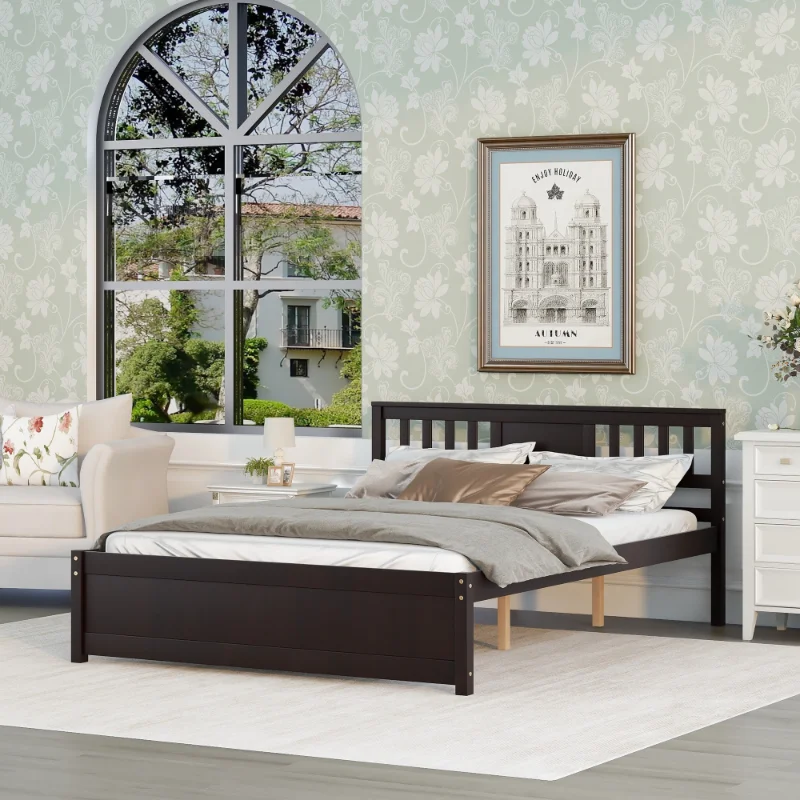 With Headboard For Espresso Color Espresso Pine [us Stock]