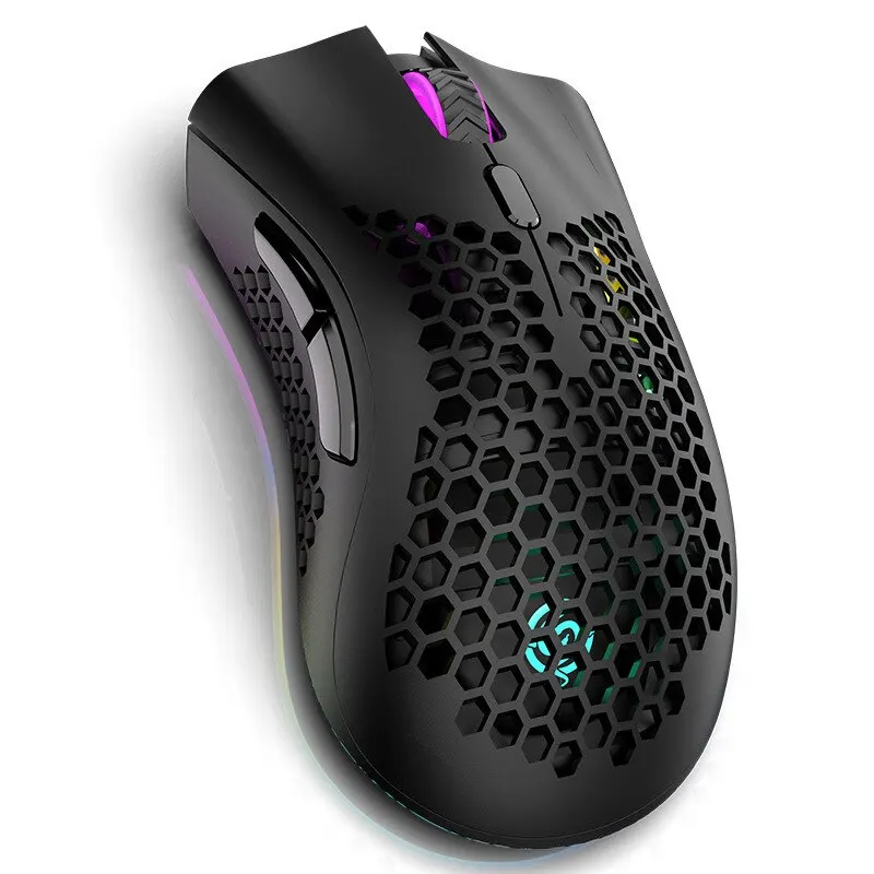 Беспроводная мышь RGB Light Honeycomb Gaming Mouse 2 4G Мыши Gamer Перезаряжаемые USB Настольные ПК