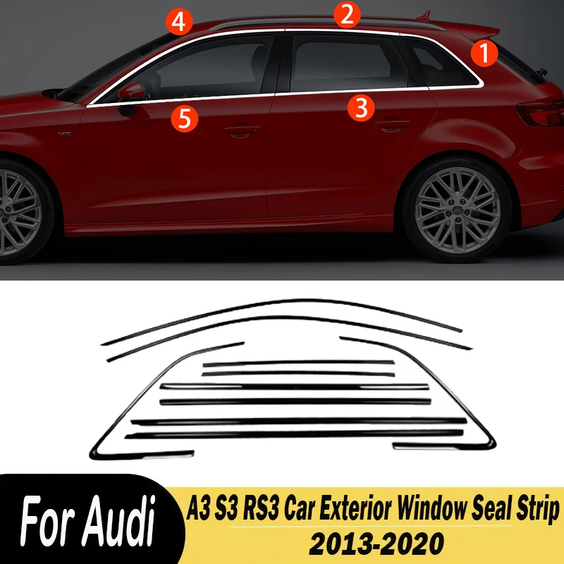 Уплотнительная лента для Audi A3 S3 RS3 Черная внутренняя отделка окон автомобиля