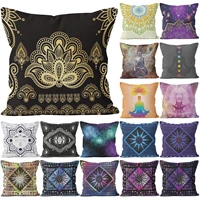 meditation seven chakra linen cushion cover mandala witchcraft boho hippie living room sofa bed cushion cover home decor