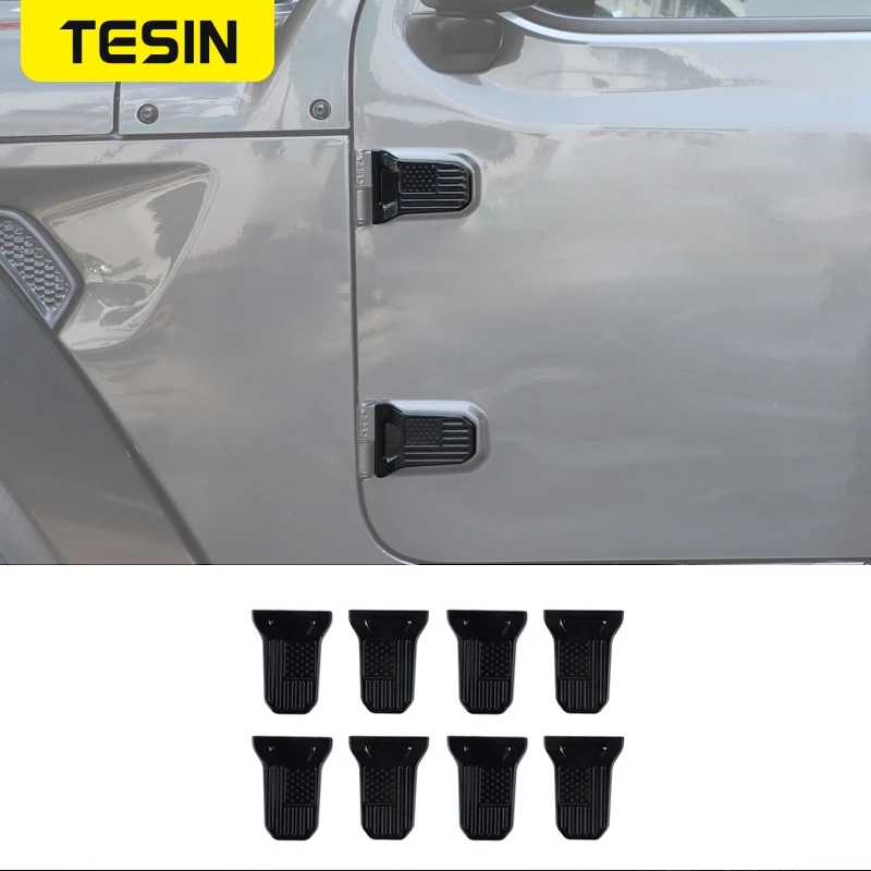 

TESIN Car Door Hinge Protector Trim Cover Stickers For Jeep Wrangler JL Gladiator JT 2018-2022 2/4 Doors Exterior Accessories