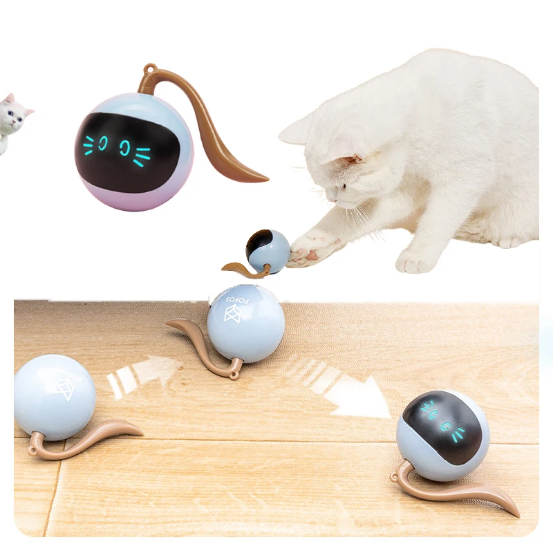 

Умный разноцветный светодиодный самовращающийся шар, игрушки для домашних животных, USB Перезаряжаемый котенок, Электрический мяч, игрушка, ...