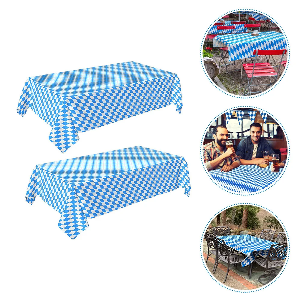 

Tableparty Tablecloth Cover Runner Bavarian Decorations Cloth Supplies Banner German Blue Beer Partiescloths Flag Tablecover