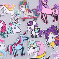 colorful cartoon unicorn fusible clothing patch accessories for sewing embroidered patches for clothing applique for clothes