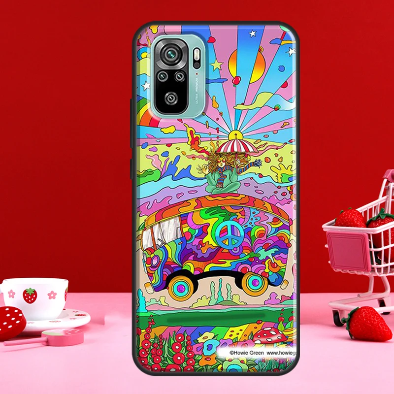 Чехол Hippy Peace Bus Cat для Xiaomi Redmi Note 11 Pro 10 9 8 11S 9S 10S чехол 9A 9C 9T |