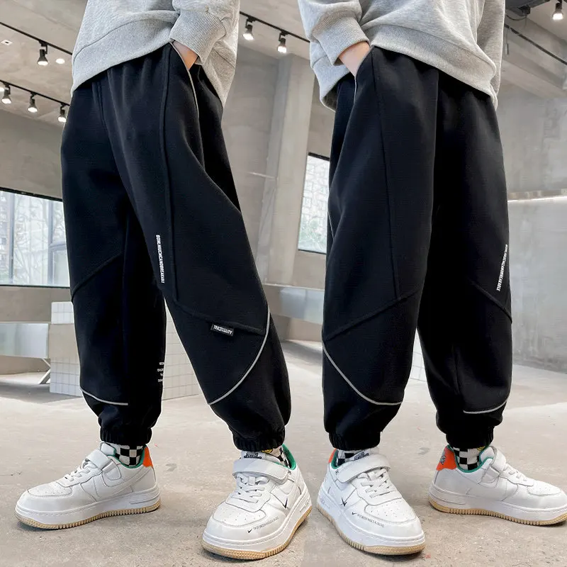

Big Boys Pants Korean Fashion Spring Autumn Cotton Sport Letter Print School Sweatpants Kids Children Leisure Trousers 4-14Years