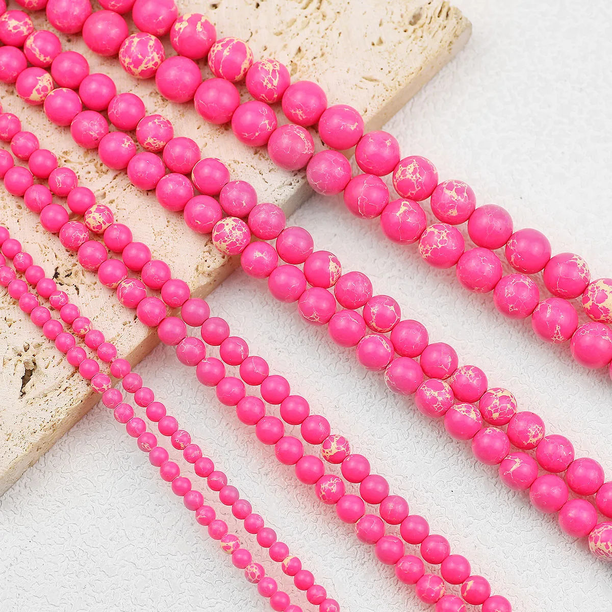 4/6/8/10mm Fruit Green Synthetic Imperial Turquoise Round Loose Beads For Jewelry Making DIY Bracelet Earrings Accessories