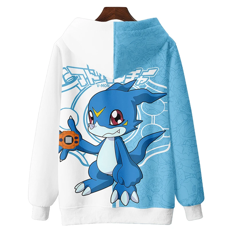 Аниме Digimon Приключения V-Mon 3D печать оверсайз на молнии для женщин/мужчин