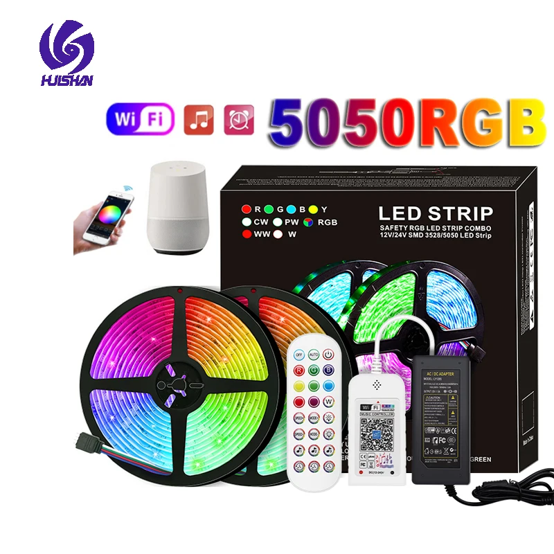

LED light to wireless network bar light, with SMD 5050 DC12V rolling + adapter plug, TV computer background Christmas decoration