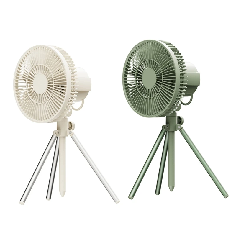 

Portable Camping Fan Rechargeable Multifunctional Mini Fan Outdoor Camping Ceiling Fan Led Light Tripod Desktop Fan