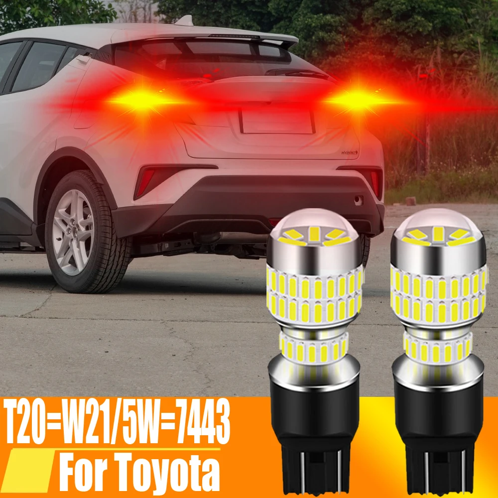 Светодиодная лампа заднего хода W21/5W T20 7443, 2 шт., 12 В для Toyota FJ Cruiser Corolla 150 Aygo Rav4 Chr Camry Prius