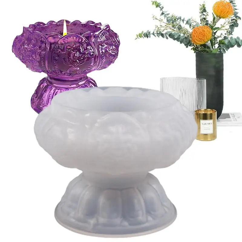 Silicone Lotus Candle Molds Scented Candle Making Drop Glue Ornament Decorating Cake Mould Make Beeswax Aromatherapy Candles