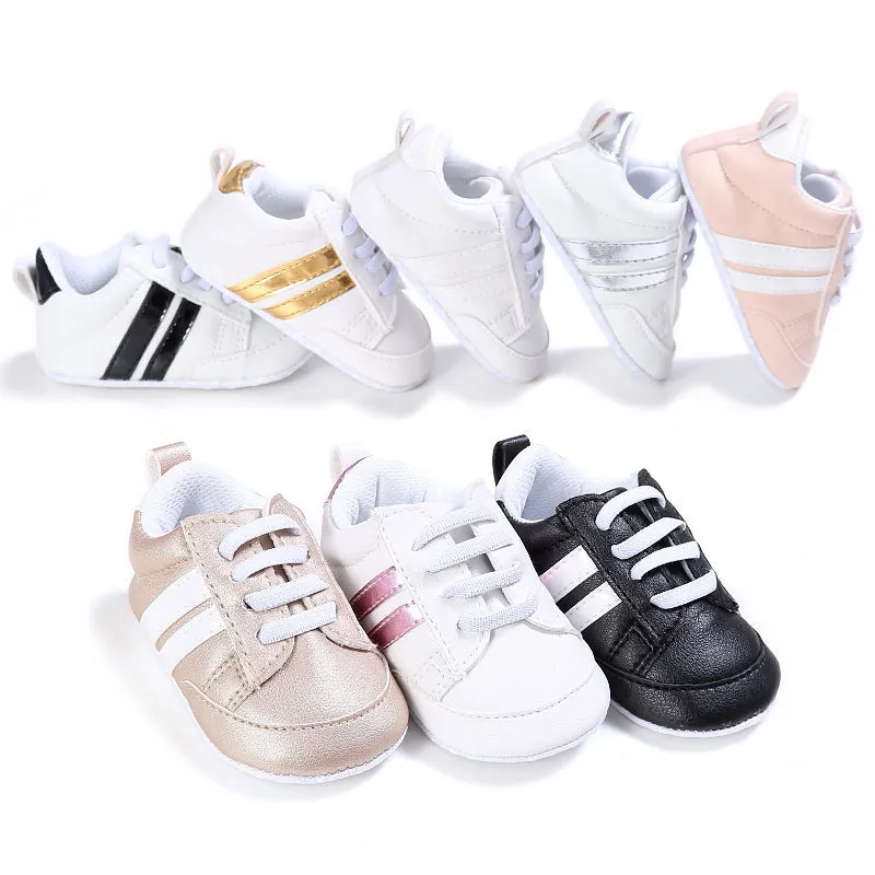 

New Boys First Walkers Toddler Sneaker Kid Soft Striped Tennis Shoes Baby Girl Shoes Sport Running Shoes
