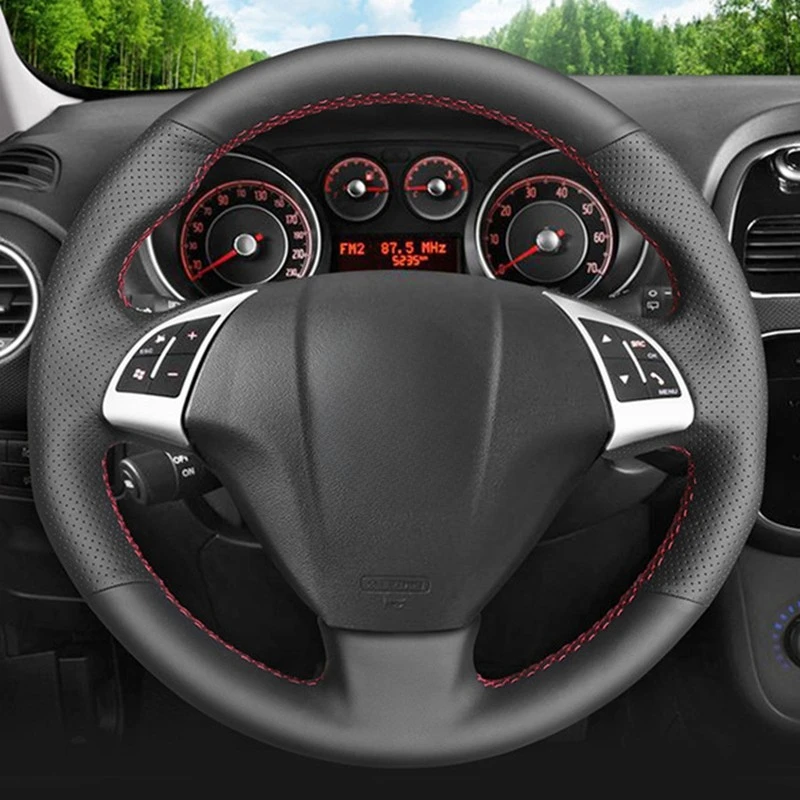 

Чехол рулевого колеса автомобиля DIY черная натуральная кожа замша для Fiat Punto Bravo Linea 2007-2019 Qubo Doblo 2008-2015 Grande Punto