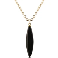 fashion black onyx pendant necklace banquet party ladies clavicle chain necklaces for women jewelry