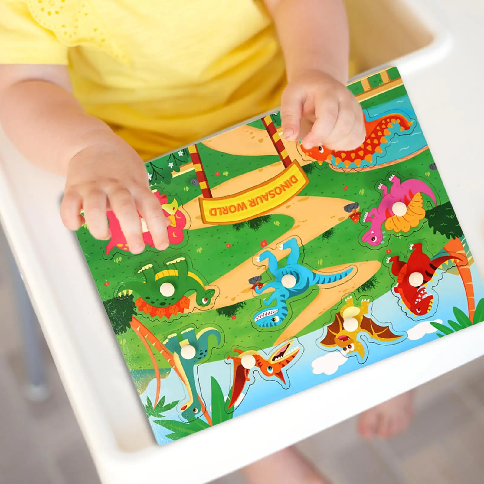

Montessori Toy Peg Puzzle Board Traning Memory Animals Wooden Puzzle for Baby