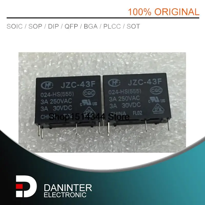 Новое оригинальное реле 10 шт./лот JZC-43F-024-HS JZC-43F 024-HS JZC43F