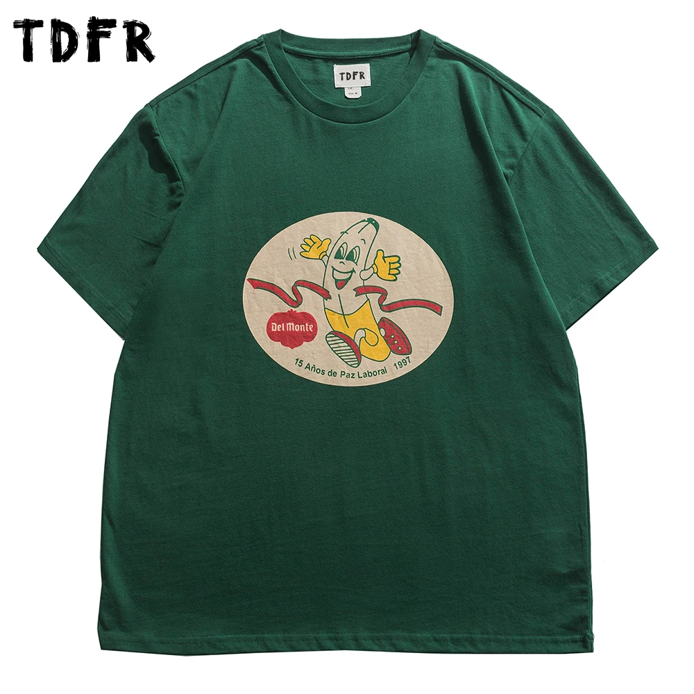 

Cartoon Print Short Sleeve T-shirt Mens Simple Loose Casual Half-Sleeve Summer Crew Neck Cotton Tee Men