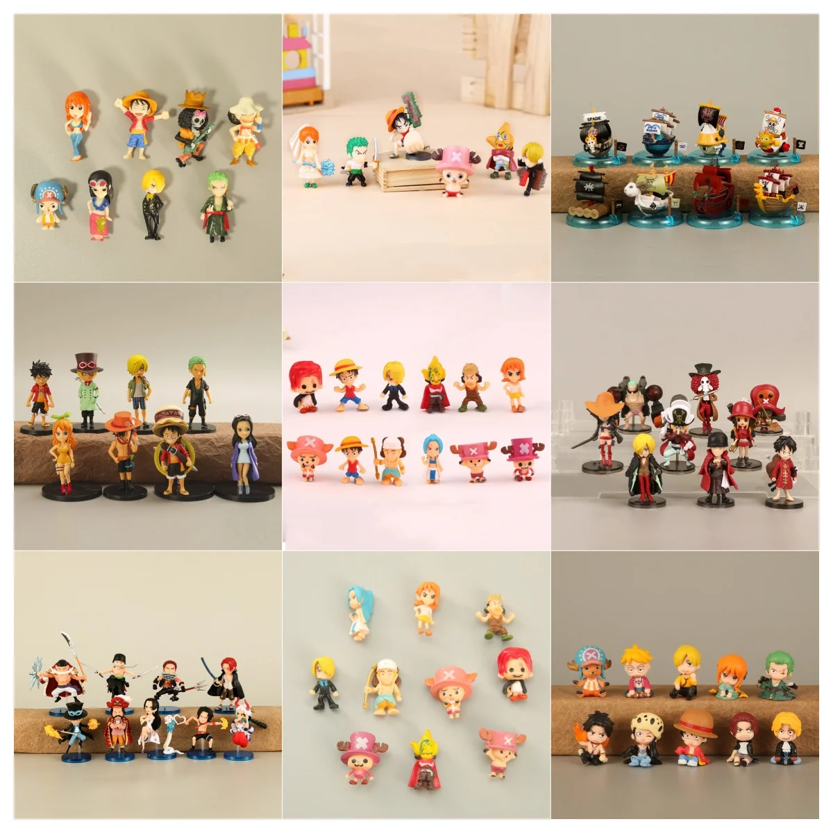 Фото 6-12 шт./компл. One Piece Monkey D. Luffy Nami Usopp Sanji Chopper Roronoa Zoro ПВХ Фигурки Модель Куклы Игрушки Рождественские Подарки №1