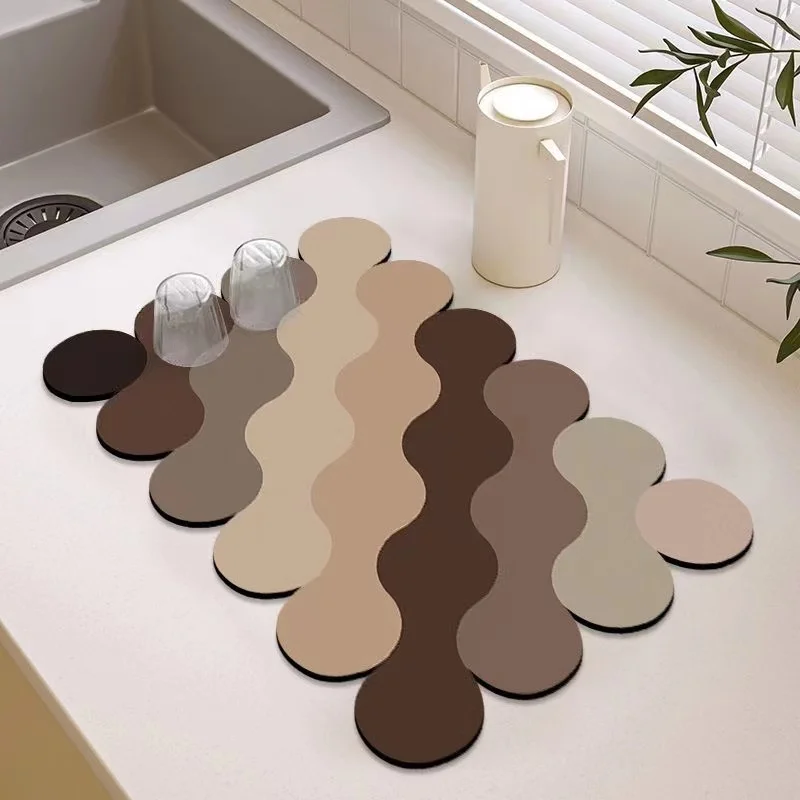 

Коврик для стока кухонный с имитацией диатома, простой термостойкий нескользящий мат для стола, столешница, степень поглощения воды