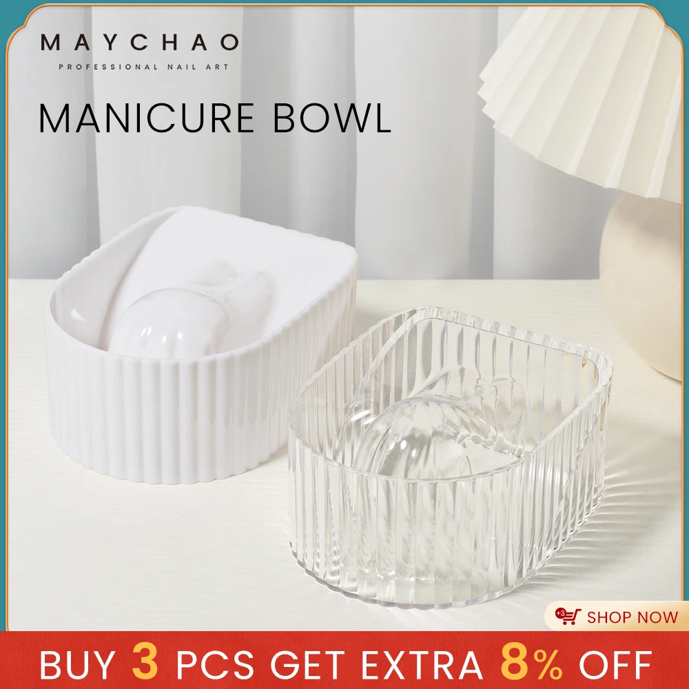 

1PC Nail Polish Remover Bowl MAYCHAO Manicure Bowl Soak Finger Acrylic Tip Nail Soaker Treatment Remover For DIY Health Tools