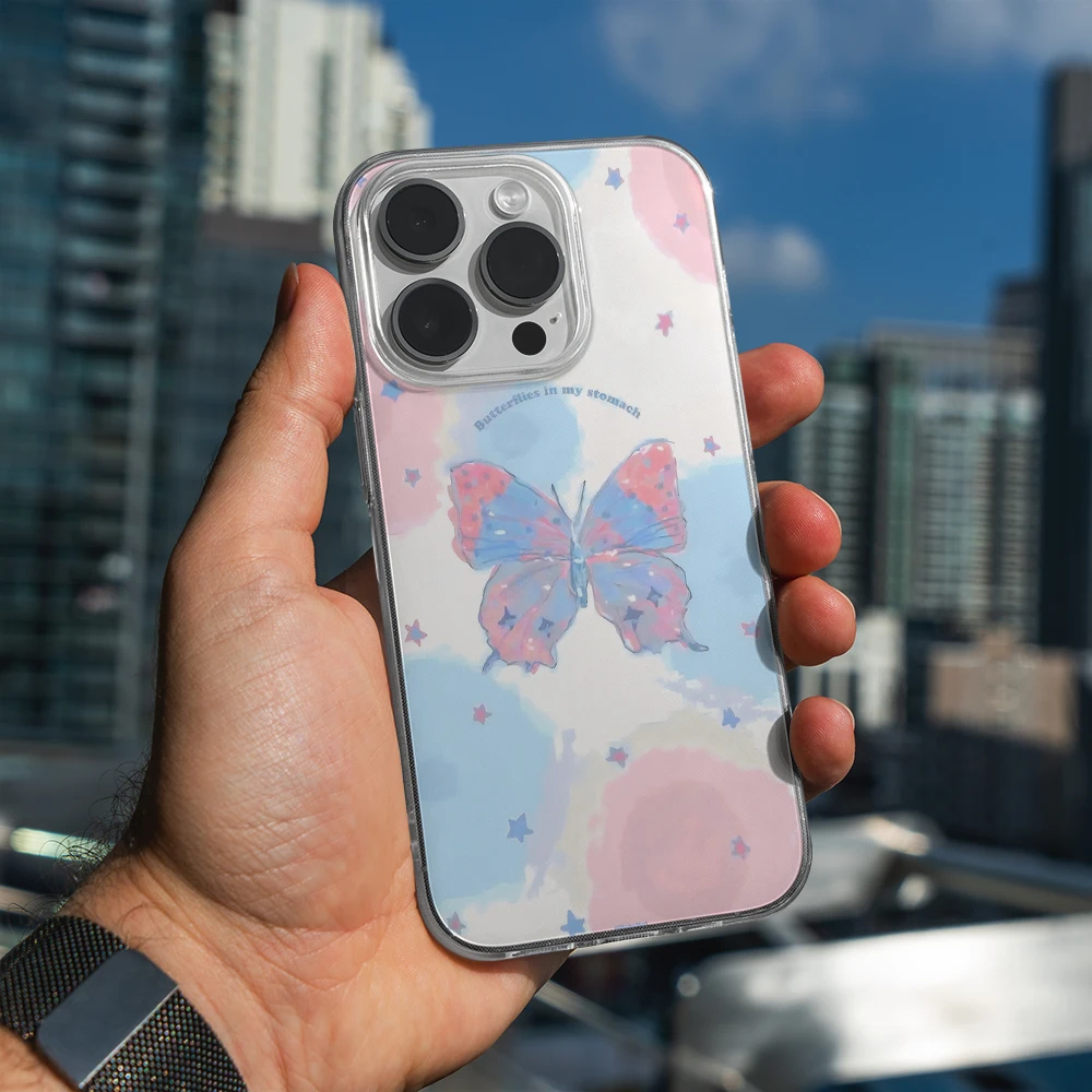 Нежный чехол для телефона с бабочкой IPhone 16 15 14 13 11 Pro Max танцующей 114 Plus X XR XS