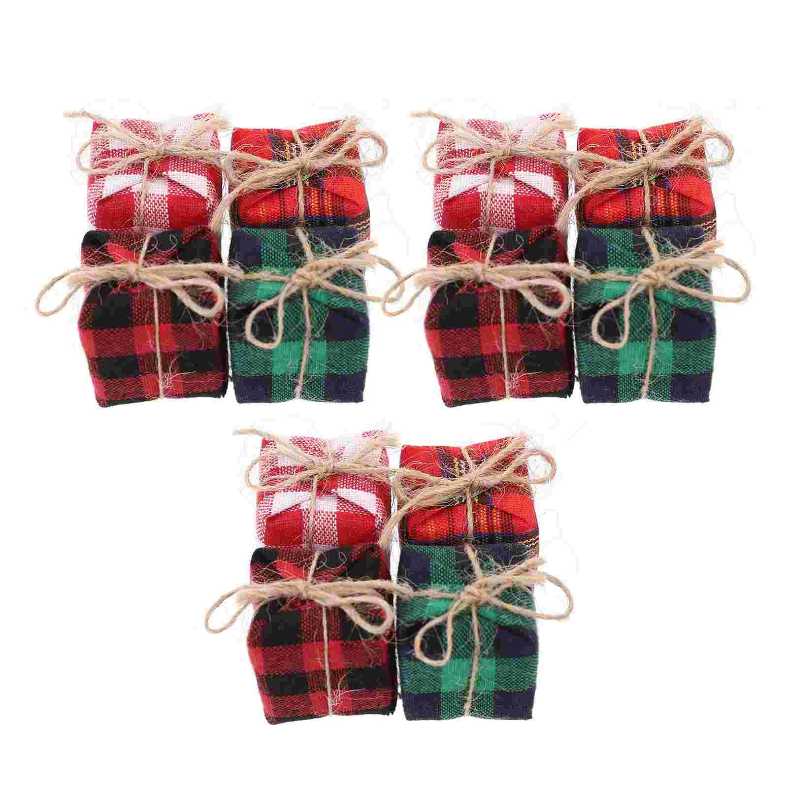 

12Pcs Mini Boxes Ornaments House Christmas Miniature Present Box Prop