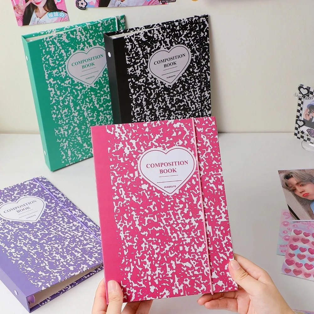 

Kawaii A5 Binder Kpop Photocard Collect Book Notebook Hard Paper Cover Postcards Storage Book Sleeves School Stationery