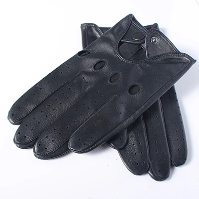 Мужские перчатки Gours, черные перчатки из натуральной козьей кожи, без подкладки, GSM047, весна 2019