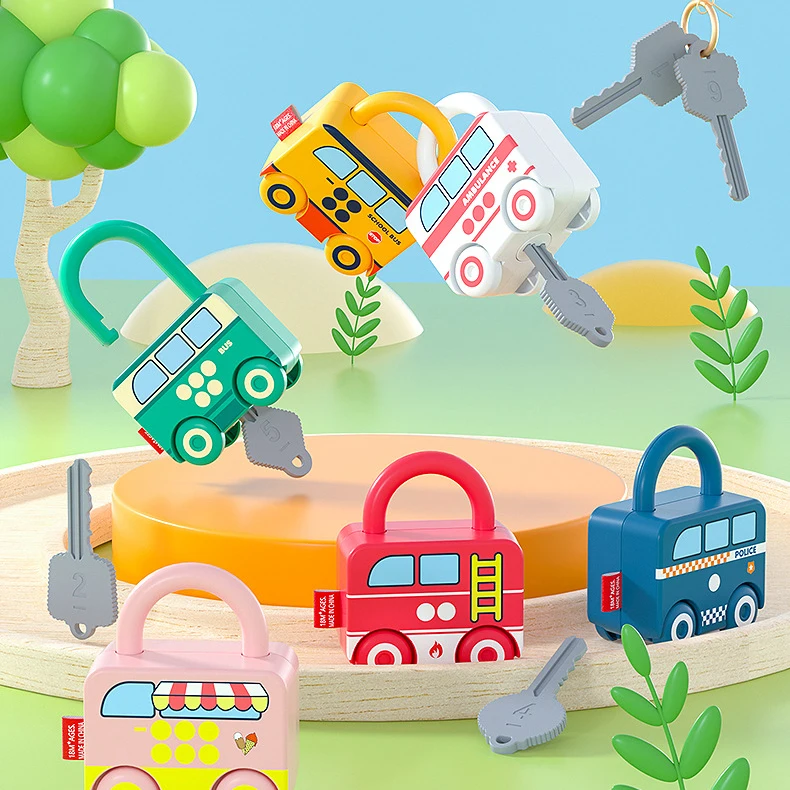 

Детский обучающий замок с ключом, Обучающие дошкольные цифры, подходящая игрушка для малышей, машина Монтессори, игрушка, обучающие игры, уч...