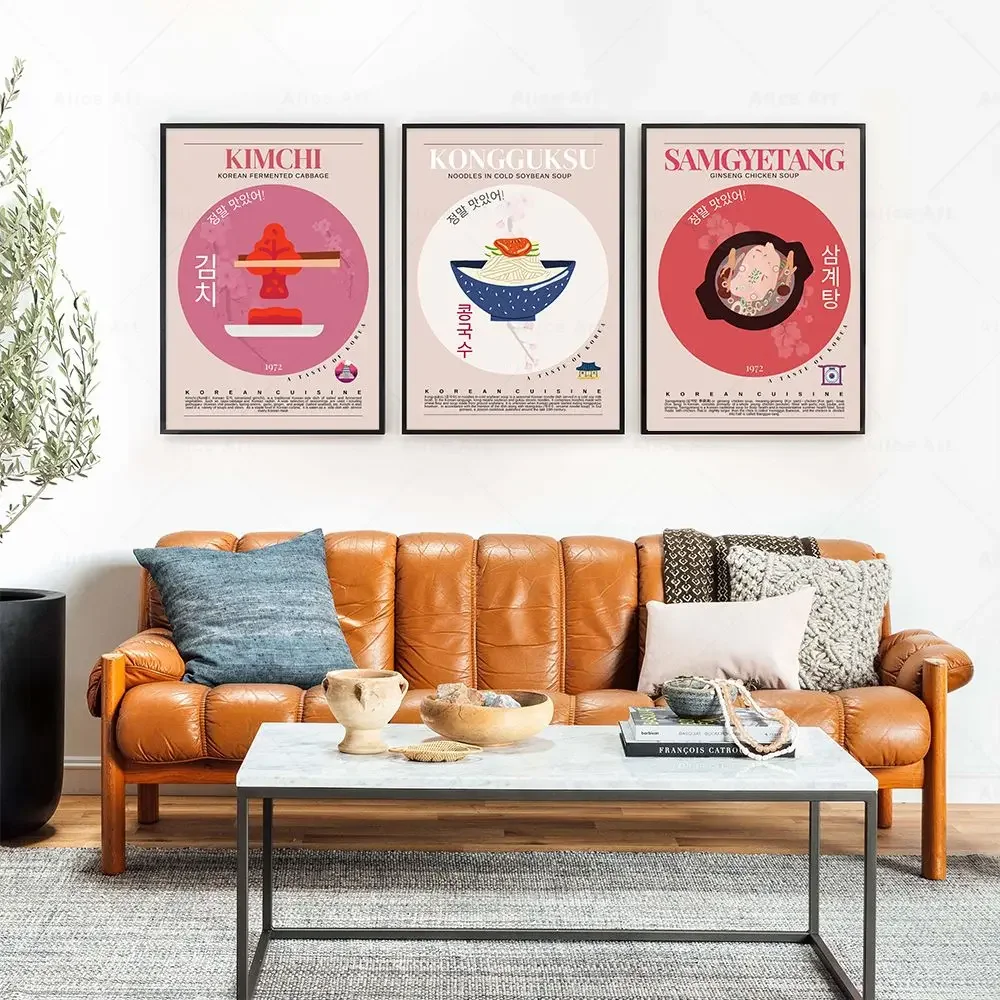 Корейская кухня кимчи ттеокбоки настенная Картина на холсте скандинавские