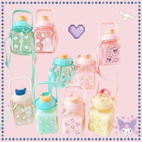 sanrioed large capacity water cup kawaii anime my melody kuromi hello kitty cute portable 1350ml sports bottle crossbody gifts