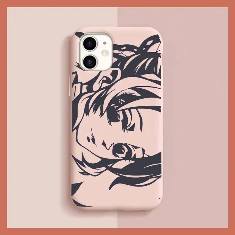 

Cartoon Japan Anime Demon Slayer Phone Case for iPhone 11 12 13 Mini Pro Xs Max 8 7 6 6S Plus X XR Solid Candy Color Case