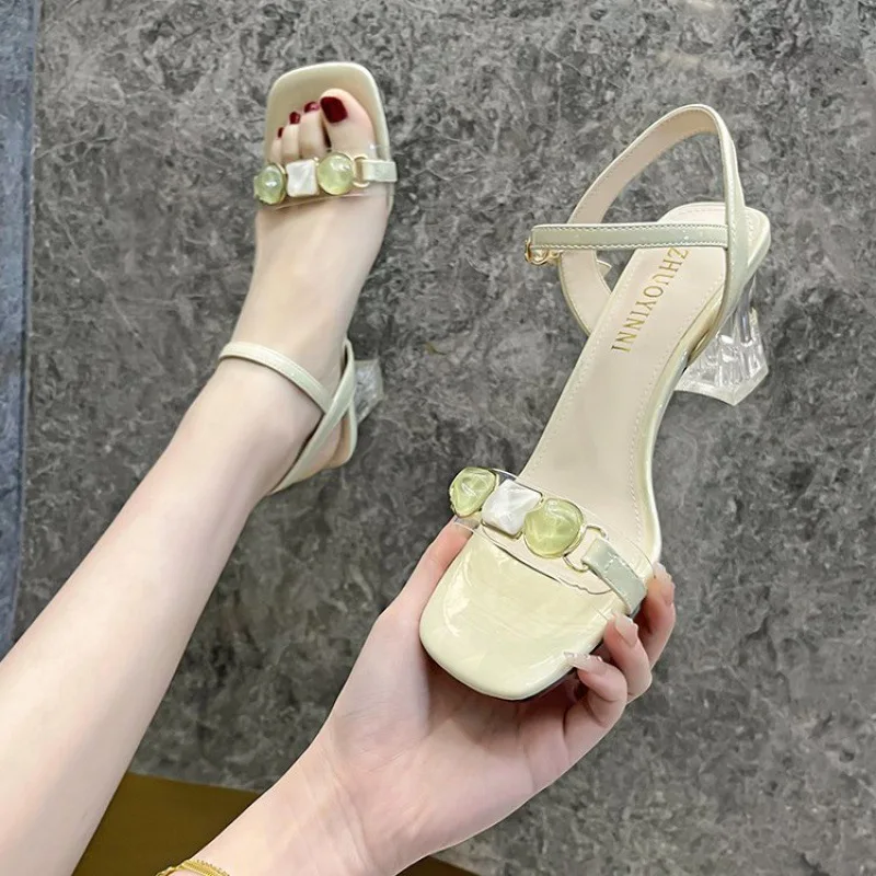 

Туфли-лодочки женские на высоком каблуке, босоножки из прозрачного материала, лето 2022