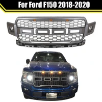 matte black or grey replacement grille abs front mesh grill fit for ford f150 2018 2019 2020 raptor style grills wled light