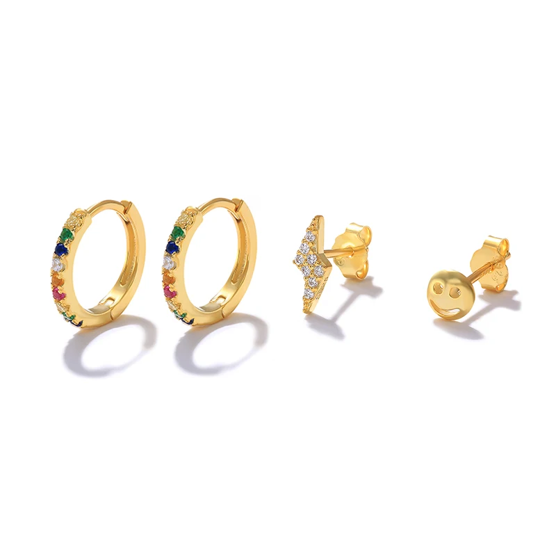 

Серьги женские из серебра 925 пробы, 4 шт.