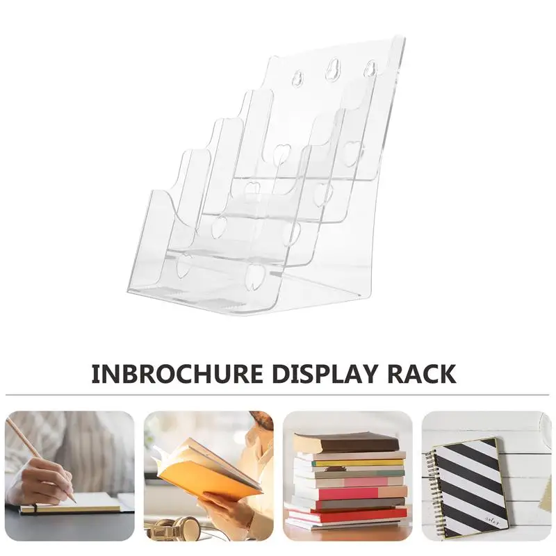 

1 шт. многоуровневый акриловый держатель для литературы, прозрачная демонстрационная подставка, настольный держатель для файлов