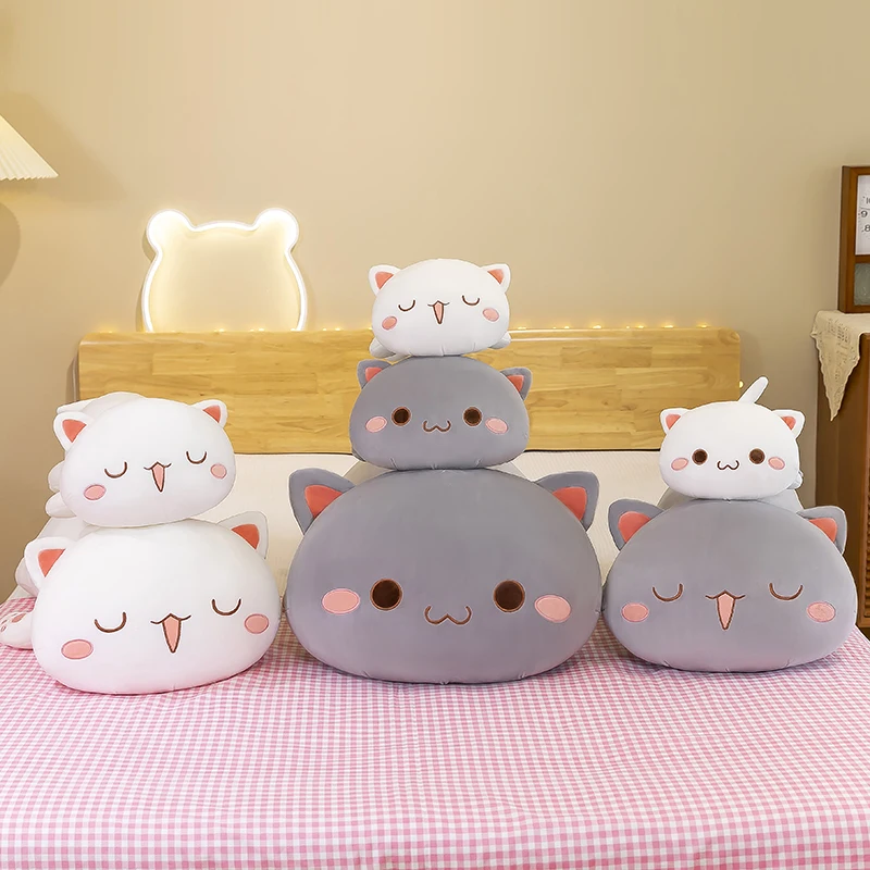 

Милая Лежащая кошка Mitao, плюшевая кукла для пар, плюшевые игрушки, мягкие куклы-животные, подушка, мягкая мультяшная подушка, детский подарок на день рождения