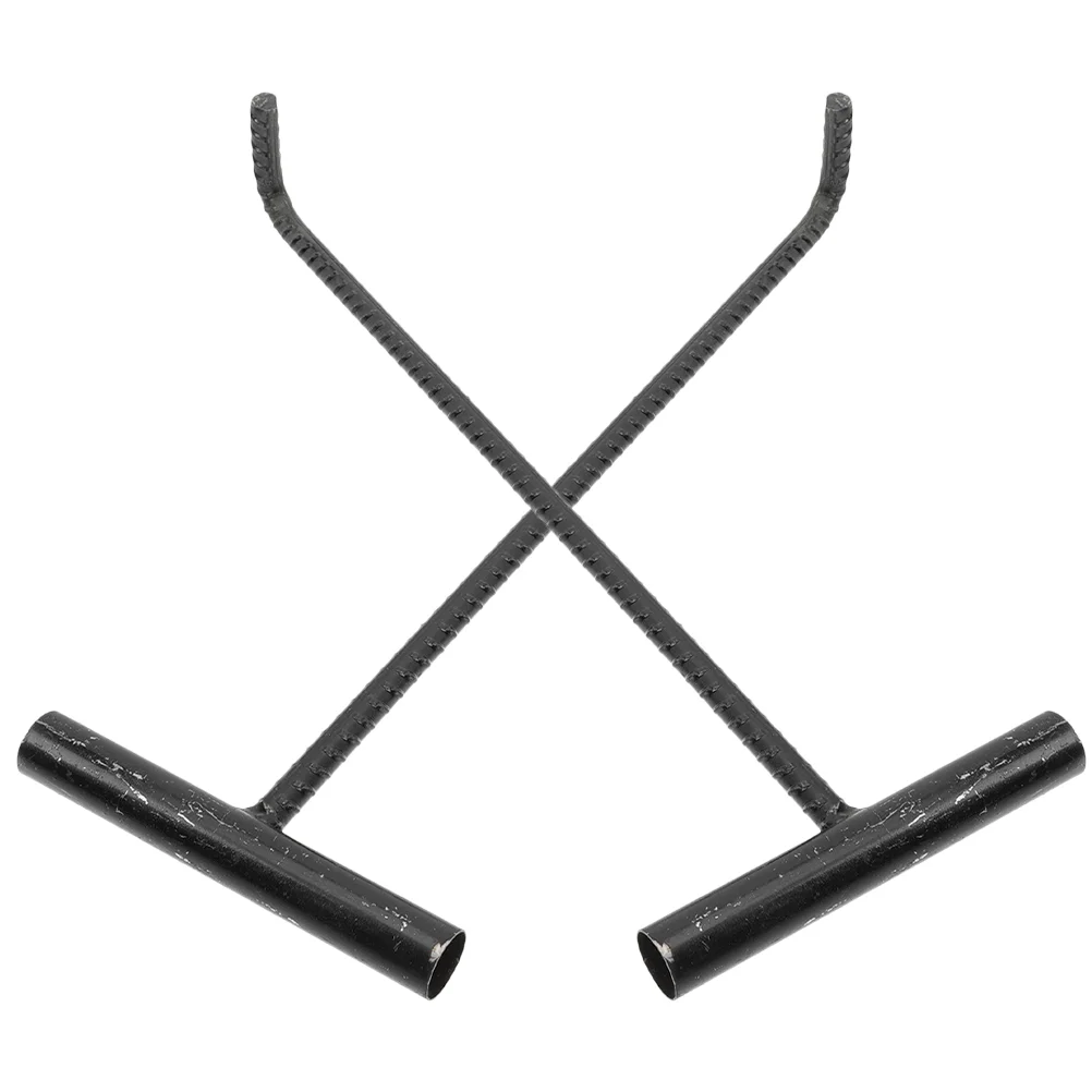 

2 Pcs Tie Rod Tool Manhole Puller Handy Hook Lifting Tool T Shape Lifting Hook Vault Lid Hook Stainless Steel Manhole Hook