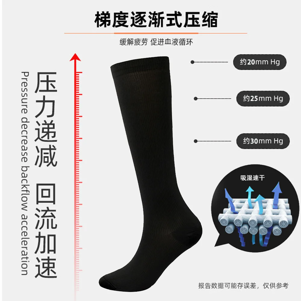 Toeless Athletic Compression Socks - Best-Selling Zipper Vein Compression Socks, Anti-Slip Calf Sleeves for Running
