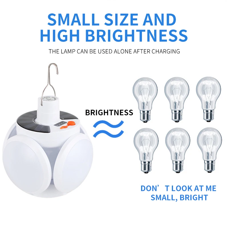 Solar LED Torch USB Rechargeable Night Light Outdoor Camping Lamp Emergency Lights Portable Searchlights Great Lantern Bulb |