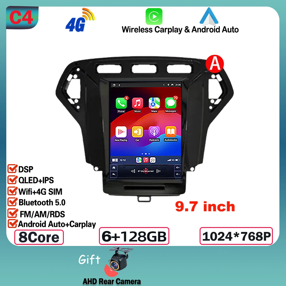 

Автомагнитола Android 15 9,7 дюйма для Ford Mondeo mk4 Galaxy A/C 2006-2010 мультимедийный плеер GPS navi Стерео 2din Экран 4G Carplay 5G