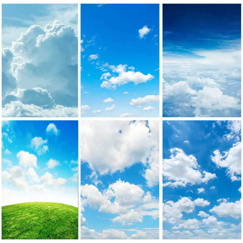 

Natural Scenery Photography Background blue sky and white clouds meadow Travel Photo Backdrops Studio Props 22330 TKYD-12