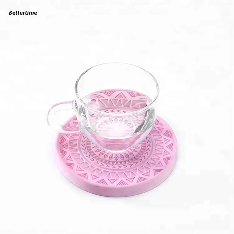 

B36D Mandala Diy Homemade Mold Coaster Crystal Dripping Creative Silicone Mold Crystal Drip Placemat Mold for Diy Craft