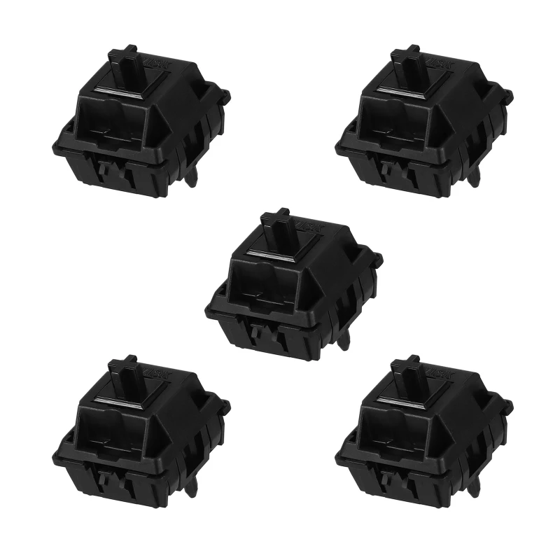 

JWICK нейлоновый черный V2 переключатель 5-контактный RGB тактильный линейный клик 58,5 г Нижняя сила MX Переключатель POM стержень для механической ...