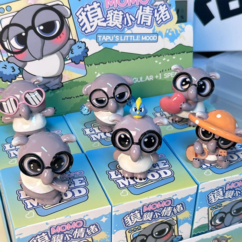Фото Коллекционная фигурка Tapus Little Mood Yimo Malayan Tapir Blind Box: милый эмодзи-талисман, модная игрушка-подарок для женщин, украшение для рабочего стола и автомобиля №1