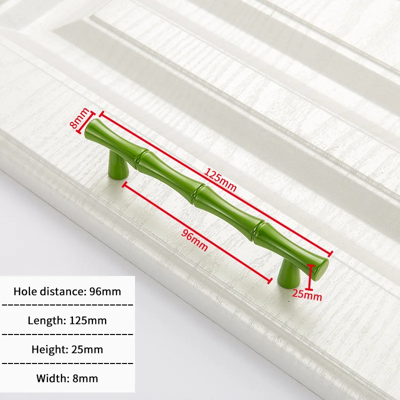 Ручка для мебели Т-образный бамбуковый держатель золотисто-зеленый цвет
