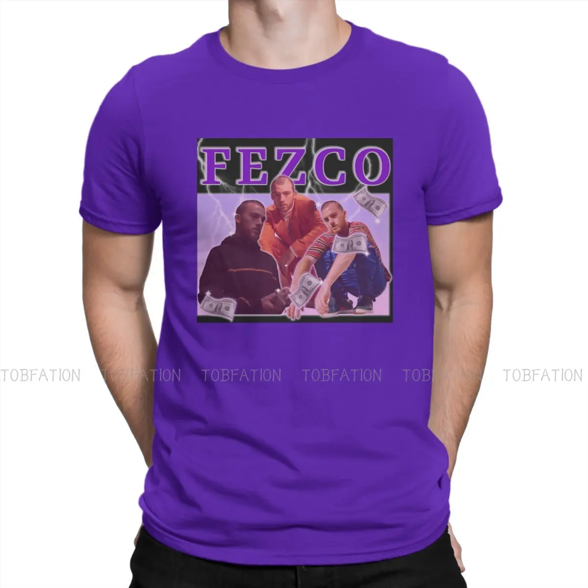 

Fezco Fez Hipster TShirts Euphoria HBO TV Series Men Style Fabric Streetwear T Shirt Round Neck Big Size
