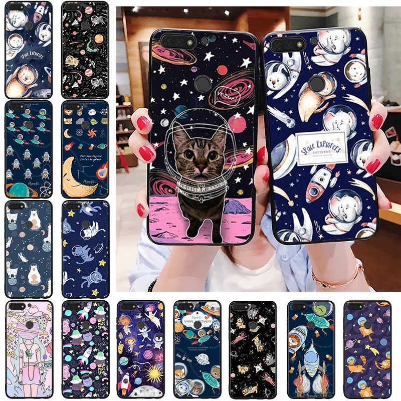 

Space Astronaut animal planet moon Phone Case For Huawei Honor 50 30 Pro 10X Lite 20 7A 7C 8X 9X Pro 9A 8A 8S 9S 10i 20S 20lite