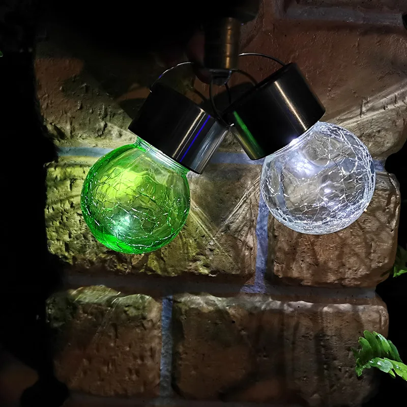 

Solar Hanging Chandelier Outdoor Garden Festival Decoration Ball Light LED Colorful Crackle Ball Solar Lamp
